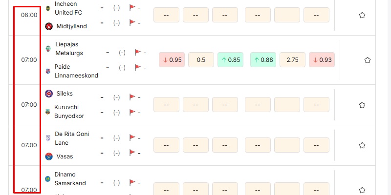 Lịch thi đấu 10 Kiểm tra sát giờ